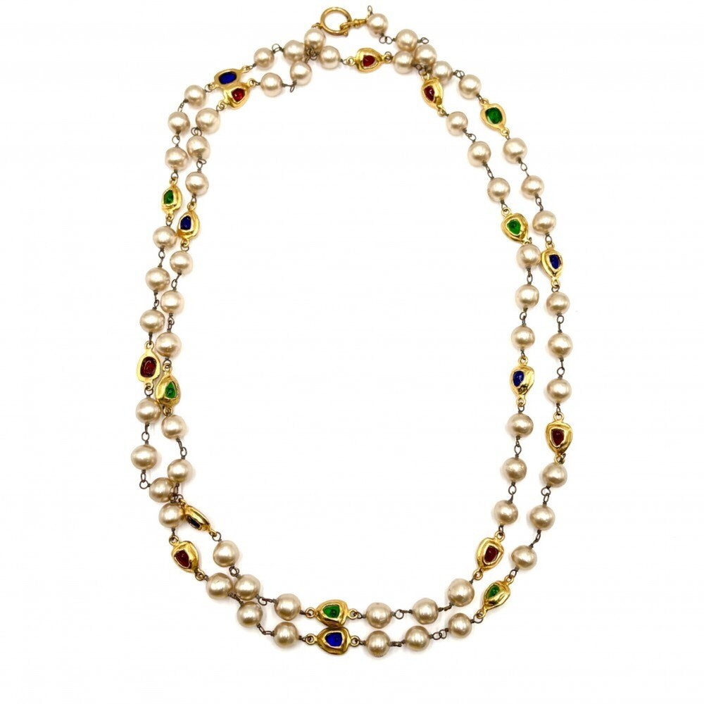 CHANEL Vintage Black Pearl Necklace